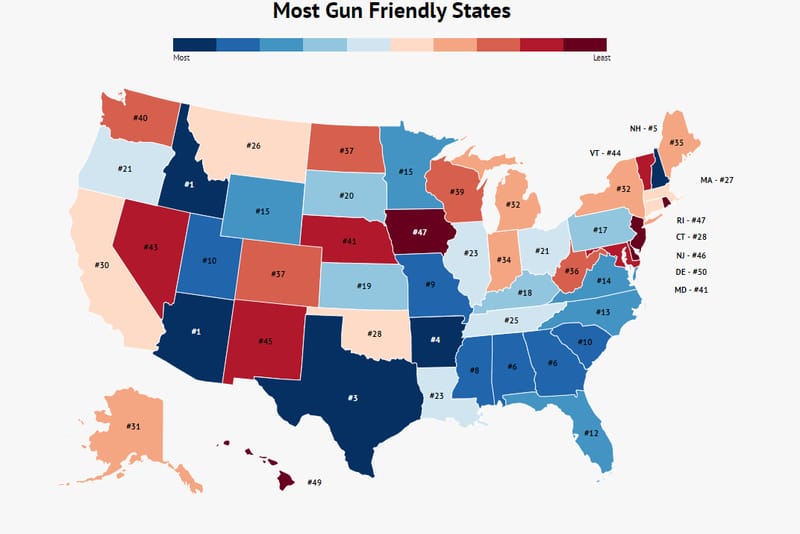 Most Gun-Friendly States 2025 - Essa Milicent